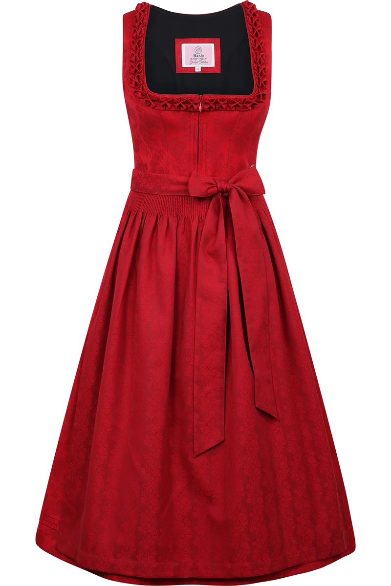 Midi-Dirndl mit floralem Muster und Froschgoscherl - chilli