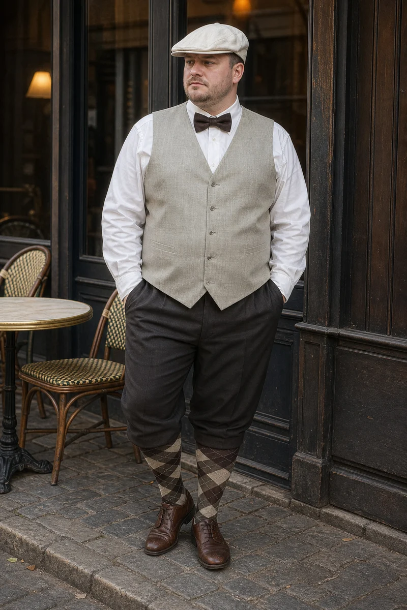 20er Jahre Herren Kostüm Gr. 60 / 4XL – Schurwollhose