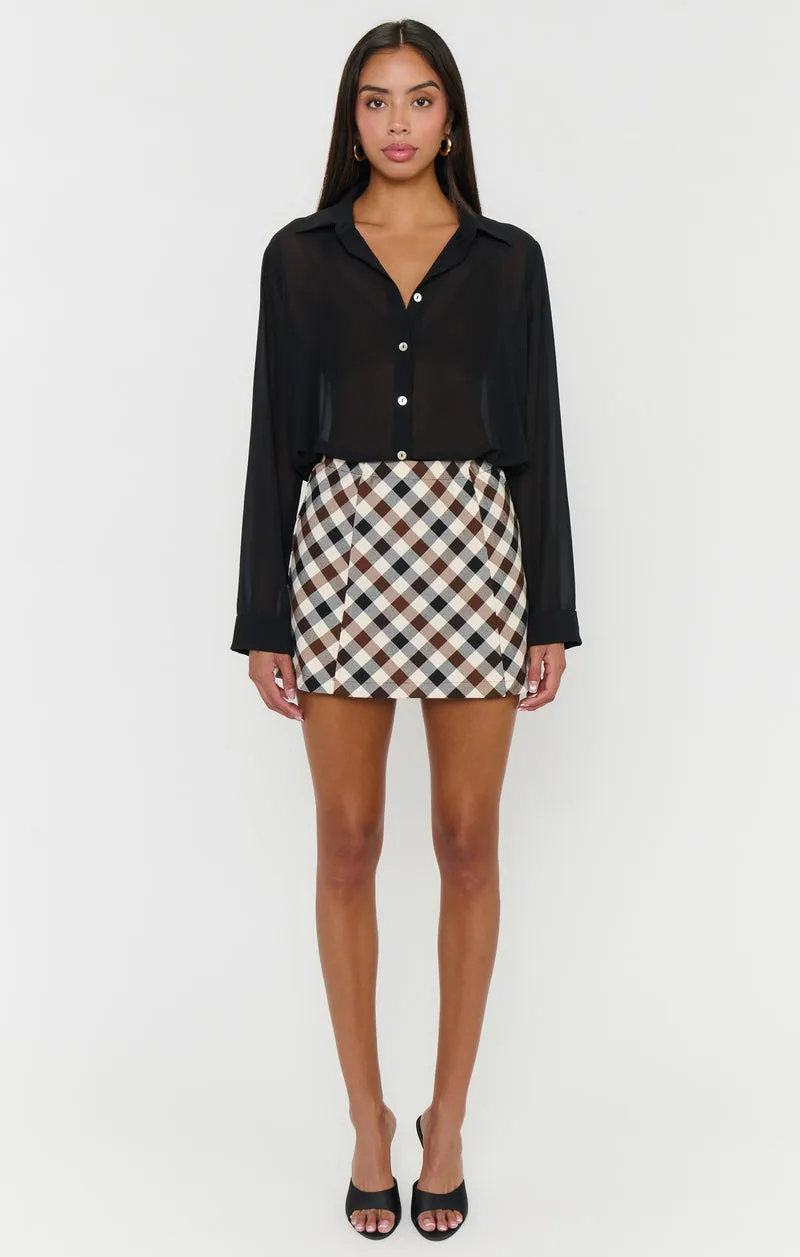 Smith Button Down ~ Black Chiffon