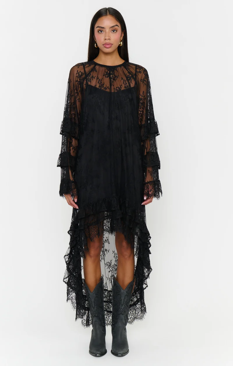 Joelle Maxi Dress ~ Dainty Black Lace