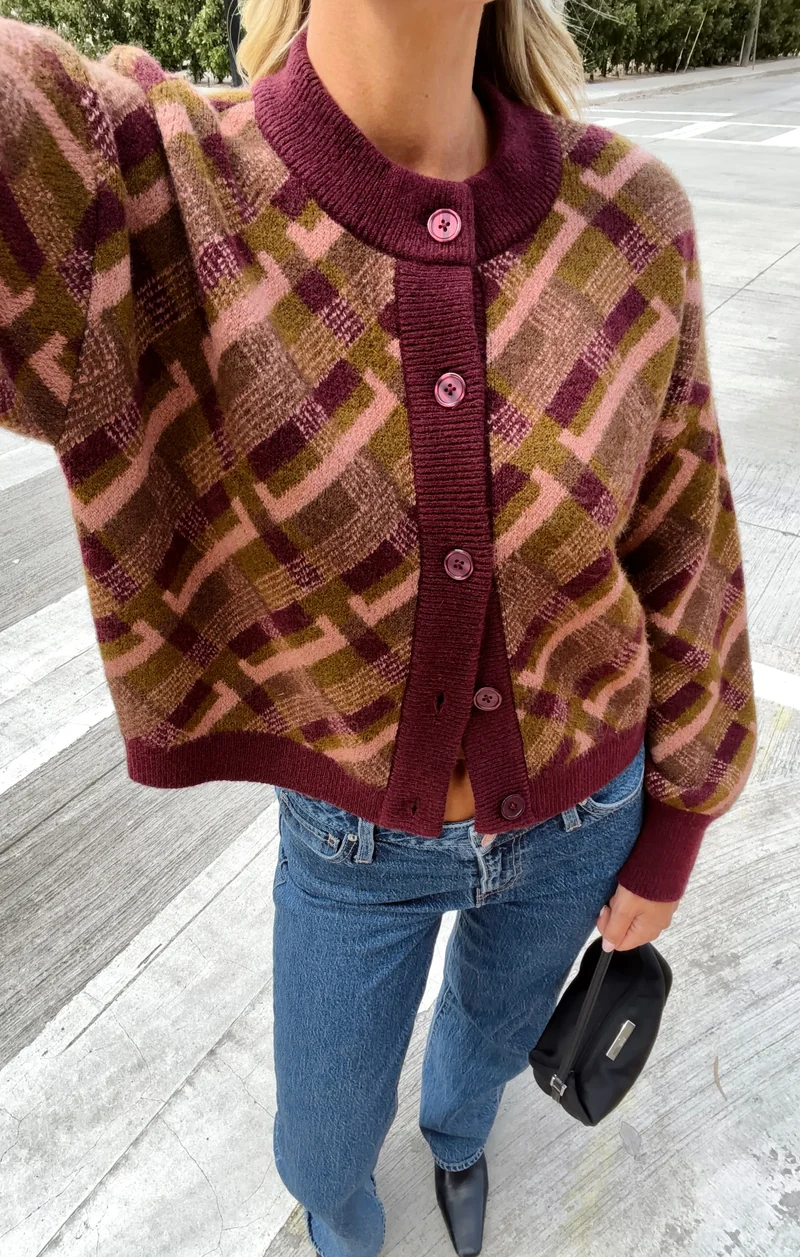 Holland Cardigan ~ Rich Plaid Knit