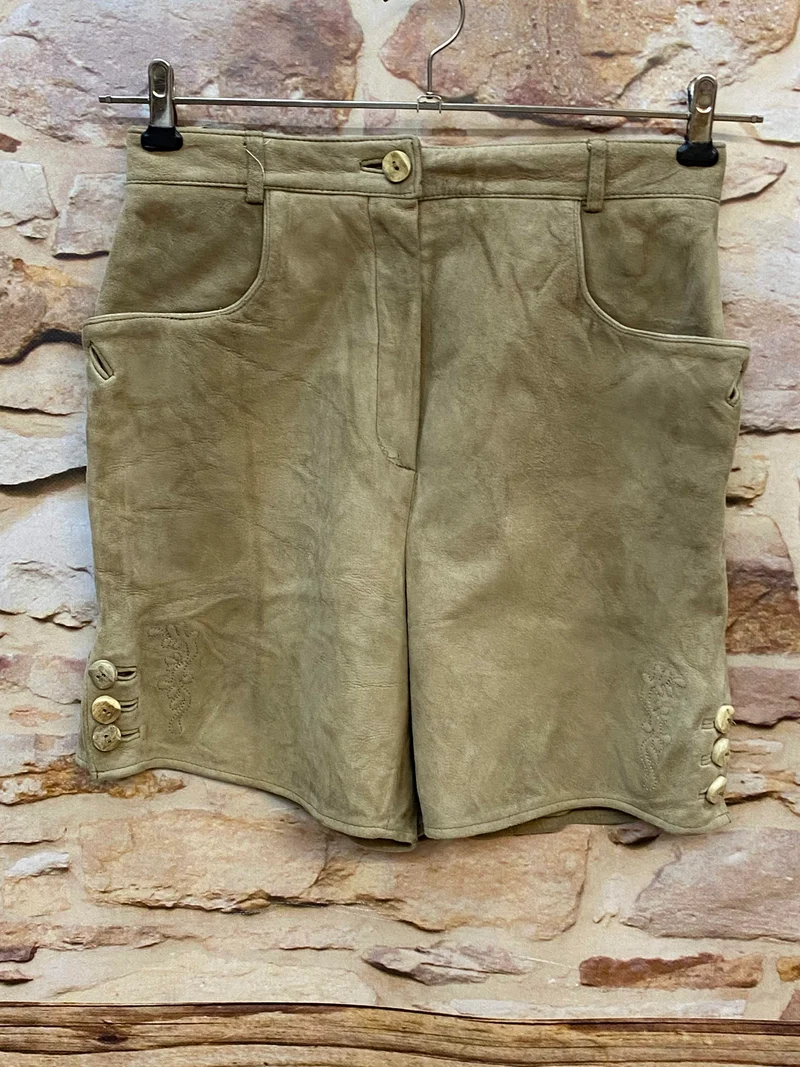 Kurze Vintage Damen Lederhose Luis Steindl – Gr. 40