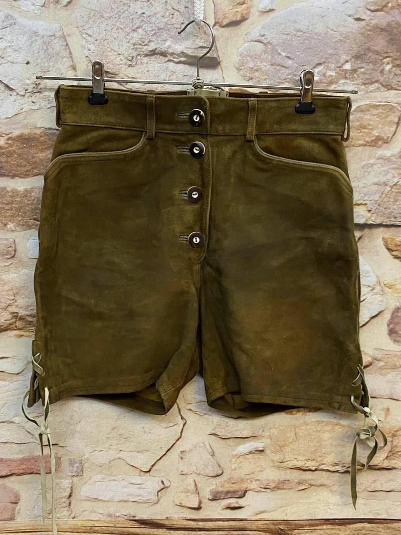 Kurze Vintage Damen Lederhose Spieth & Wensky – Gr. 36