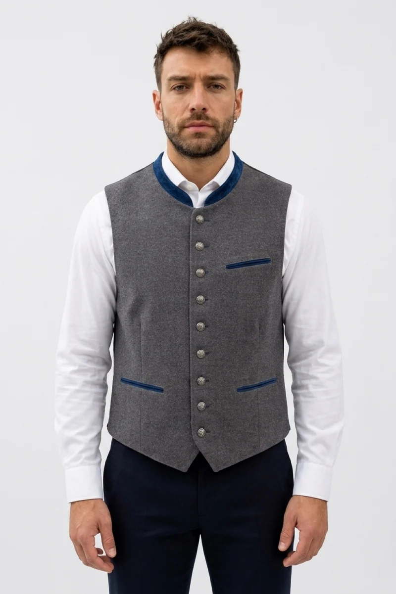 Trachtenweste Liga di Bavaria Herren Luxury Collection Anthrazit blau TDW7