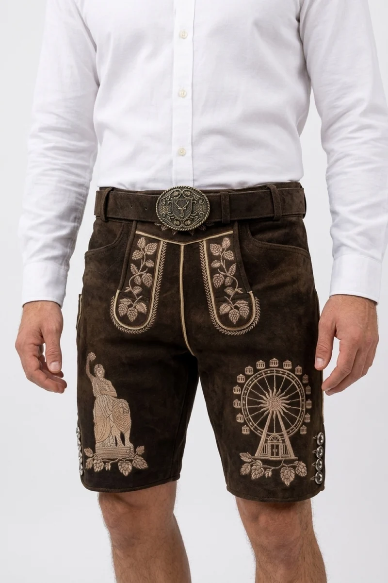 Lederhose Liga di Bavaria Luxury Collection "Festwiese München" bavarian brown TD07