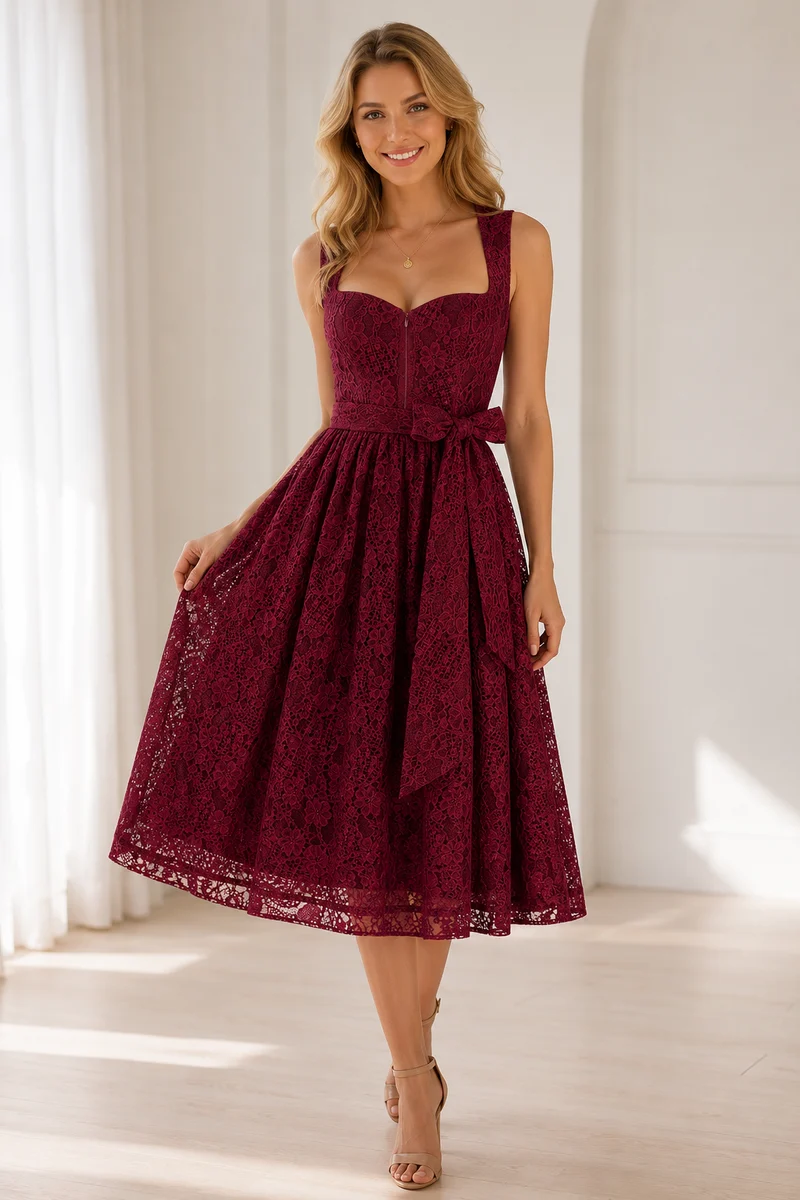 Dirndl Liga di Bavaria Rot Spitze 75 cm