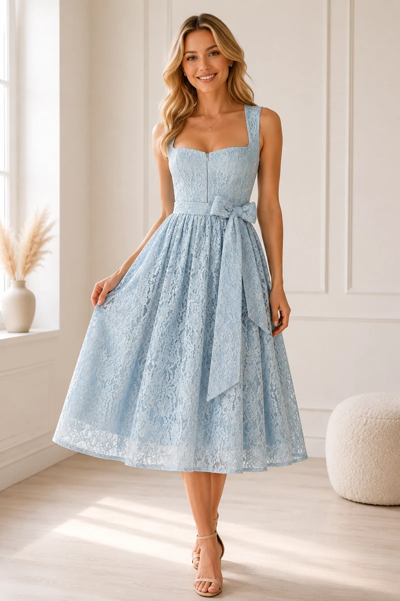 Hellblaues Spitzen-Dirndl – 75 cm | LIGA DI BAVARIA