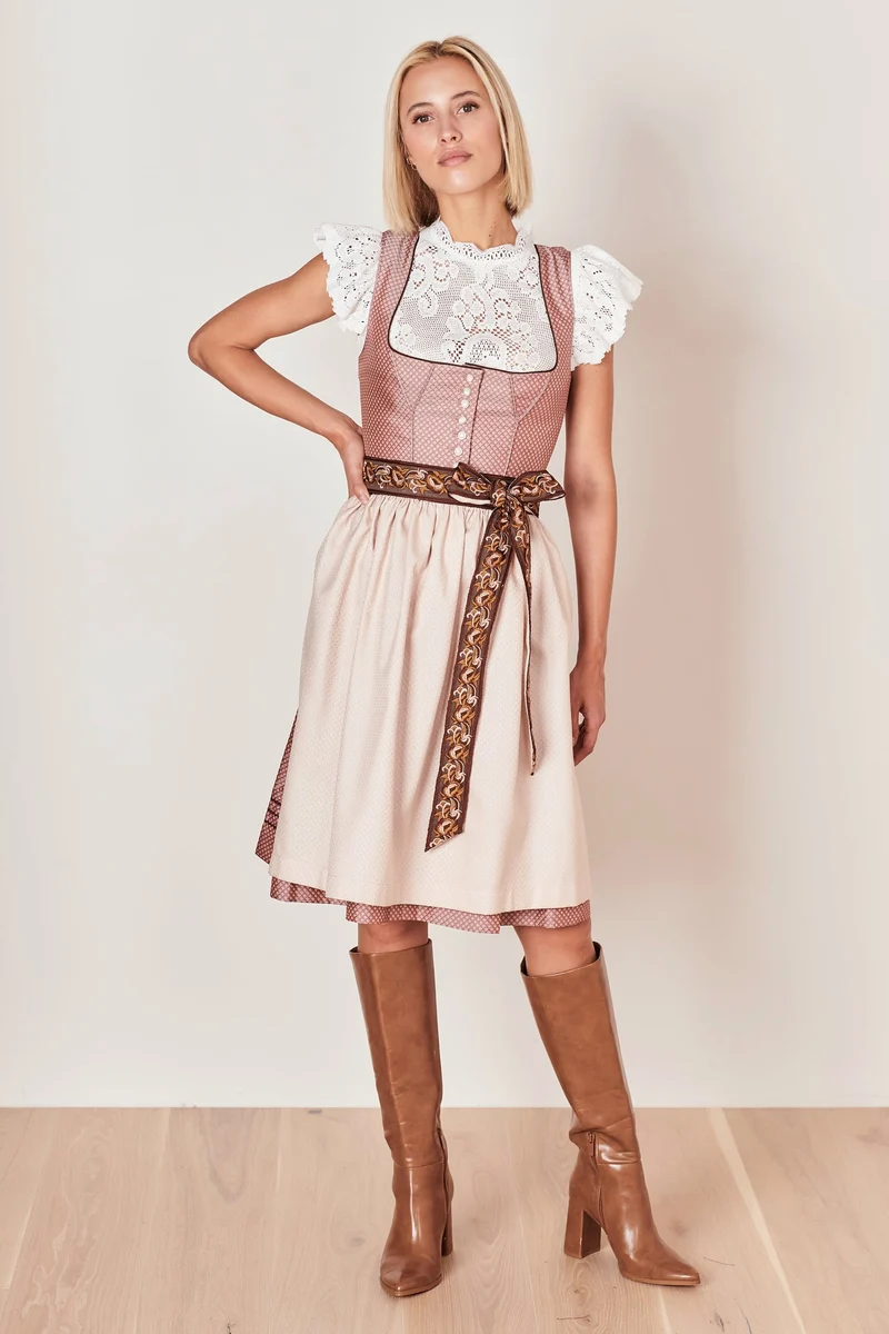 Julia Trentini Klara Midi Dirndl, Rose — 60cm