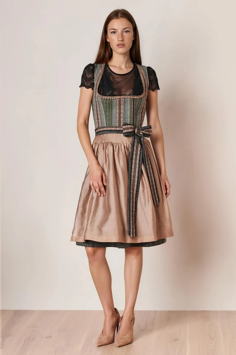 Julia Trentini Anella Midi Dirndl, Green — 60cm