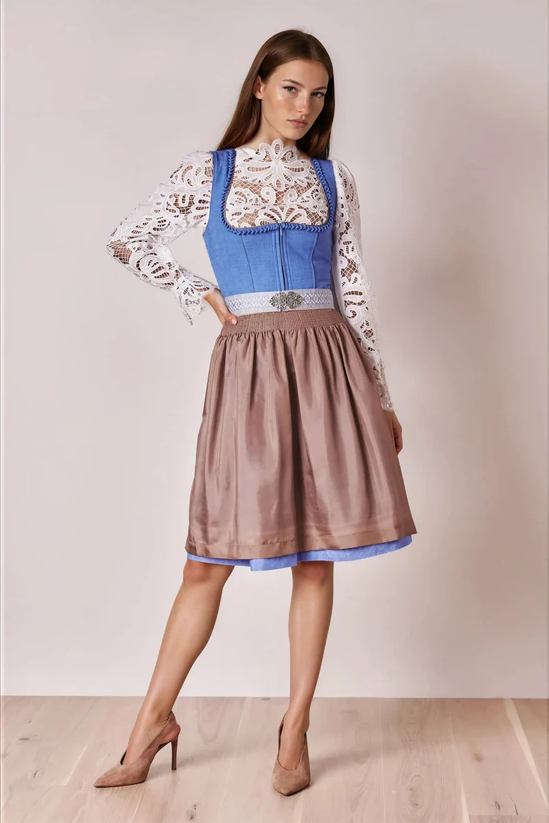 Julia Trentini Delia Midi Dirndl, Blue — 60cm