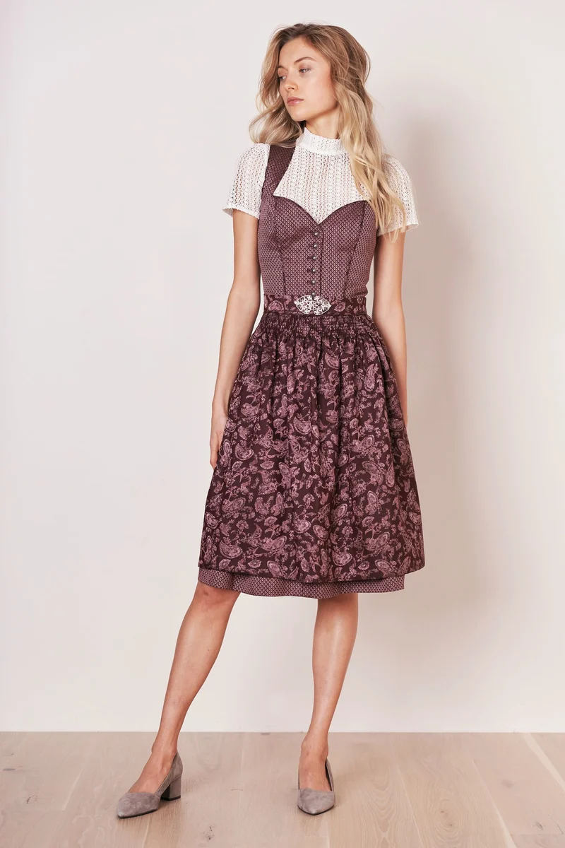Julia Trentini Agathe Midi Dirndl, Red — 60cm