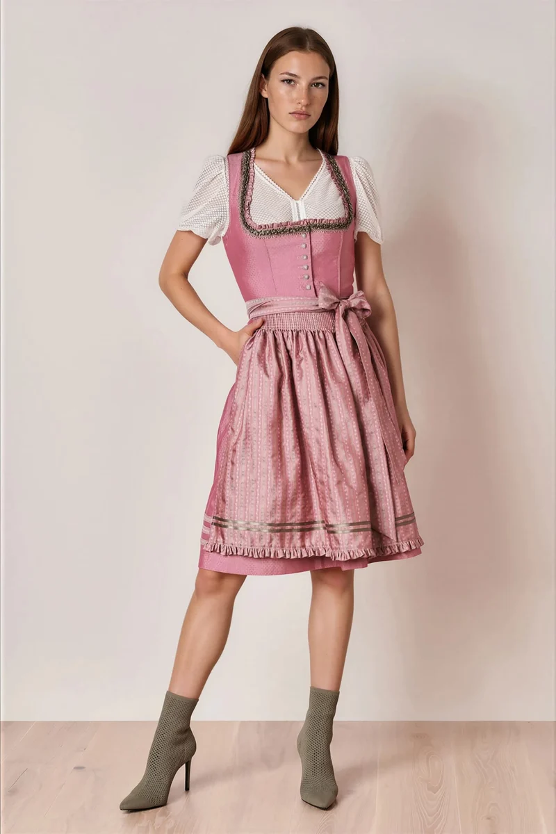 Julia Trentini Frederika Midi Dirndl, Rose — 60cm