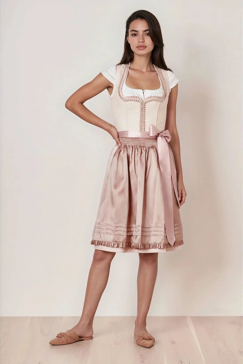 Julia Trentini Claudia Midi Dirndl, Rose — 60cm