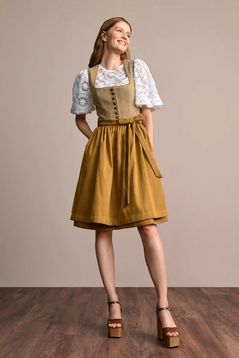 Julia Trentini Janine Midi Dirndl, Yellow — 60cm