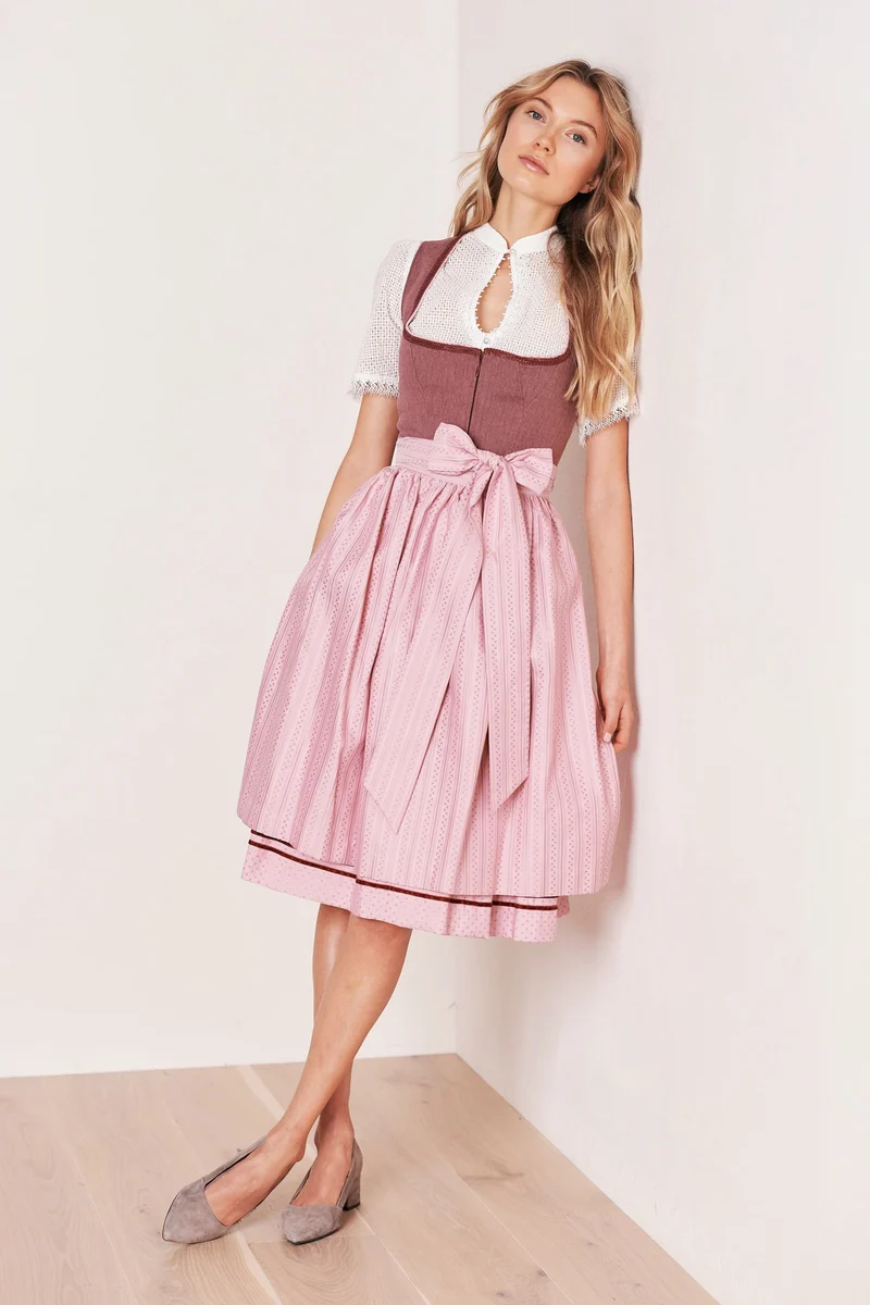 Julia Trentini Konstanze Midi Dirndl, Rose — 60cm