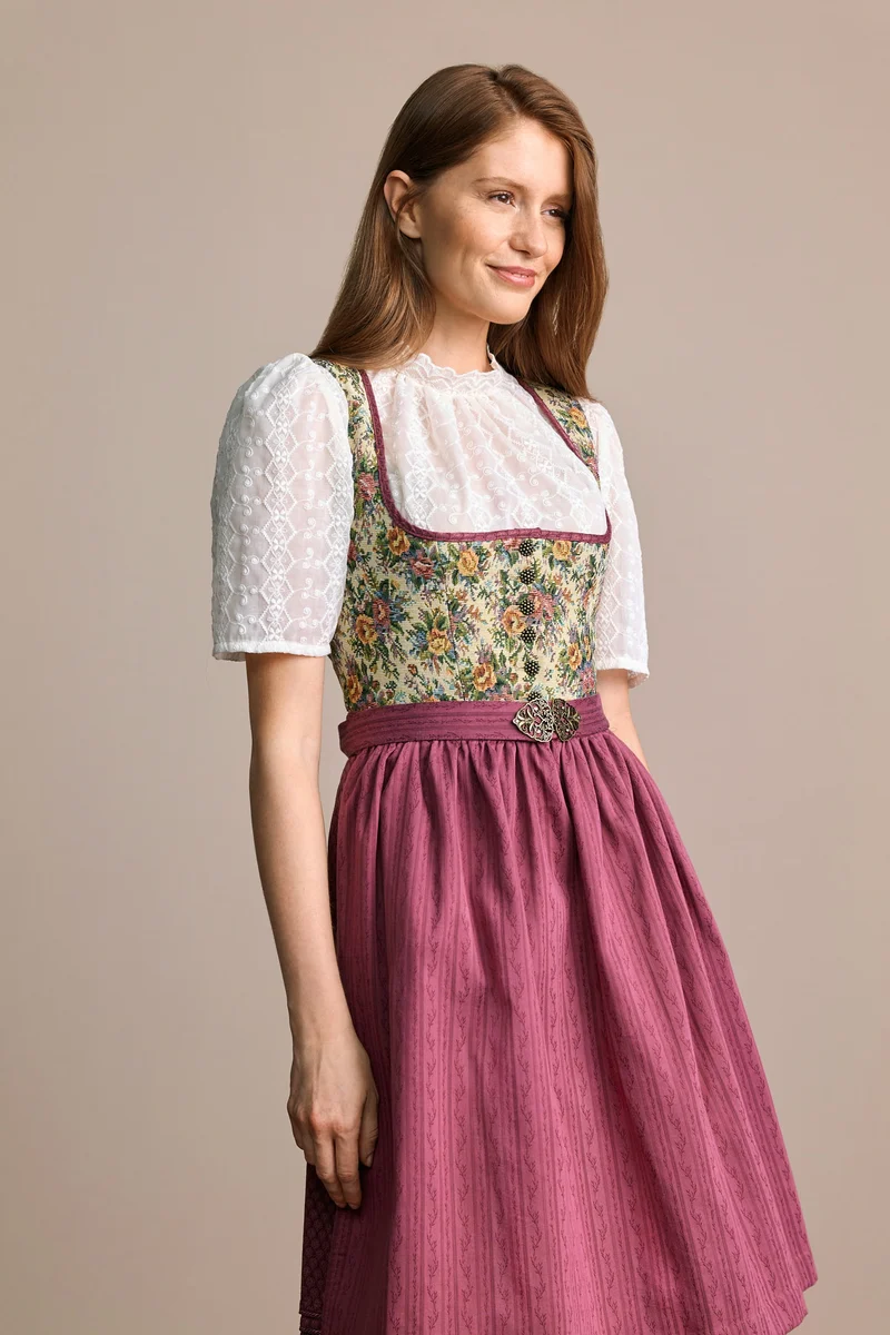 Julia Trentini Rosi Midi Dirndl, Floral Berry — 60cm