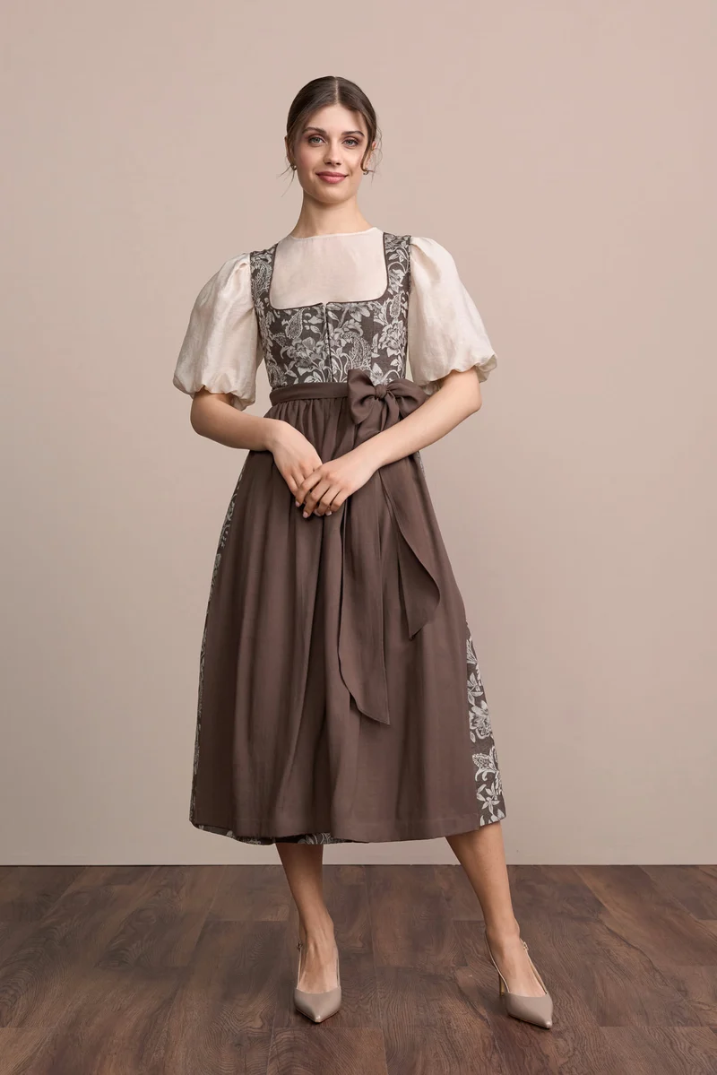 Julia Trentini Odita Dirndl, Brown — 80cm Maxi