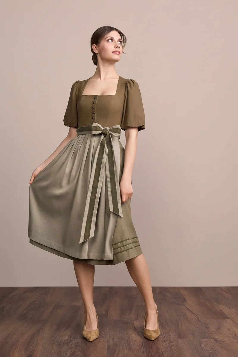 Julia Trentini Mathildea Dirndl, Olive — 70cm Long