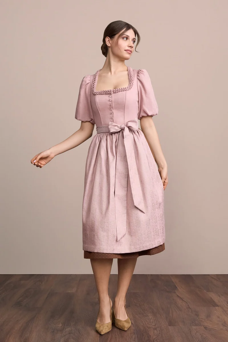 Julia Trentini Valena Dirndl, Rose — 70cm Long