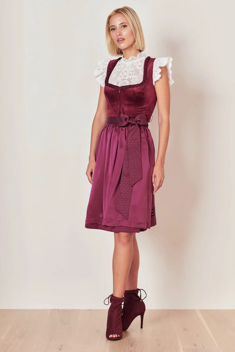 Julia Trentini Mathilda Midi Dirndl, Berry — 60cm