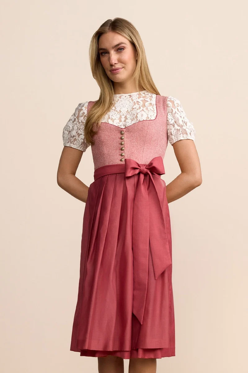 Kruger Tiziana Long Dirndl, Pink — 70cm 2pc Set