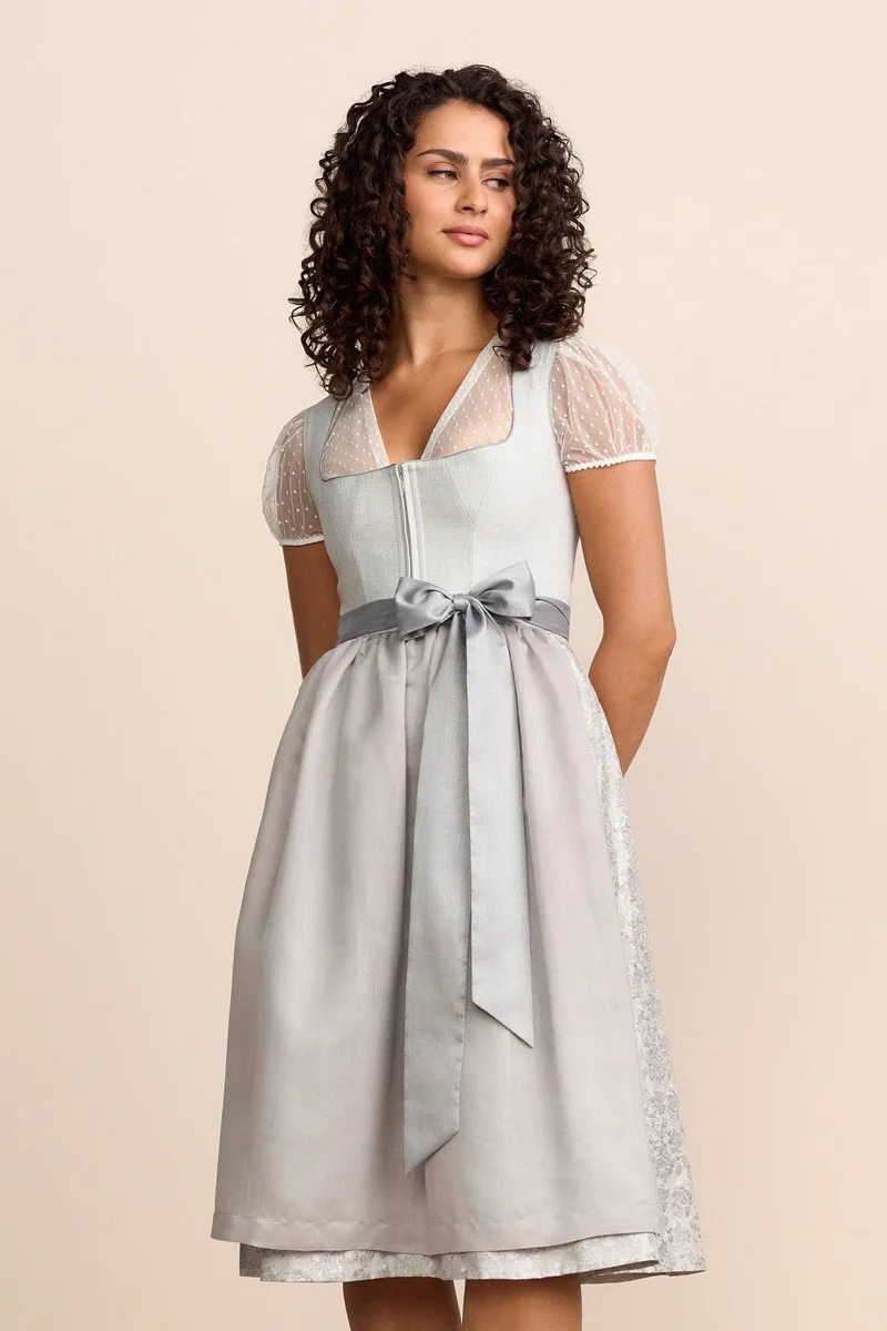 Kruger Zilina Long Dirndl, Grey — 70cm 2pc Set