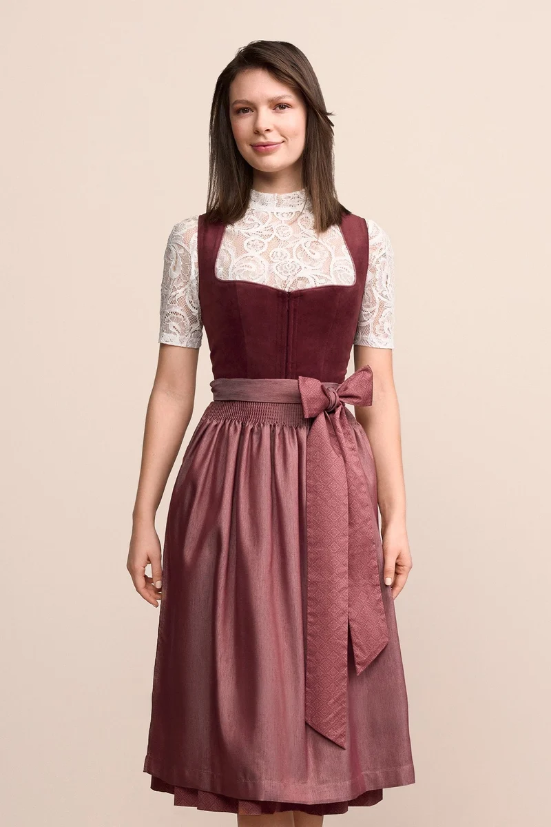 Kruger Veralyn Maxi Dirndl, Red — 80cm 2pc Set