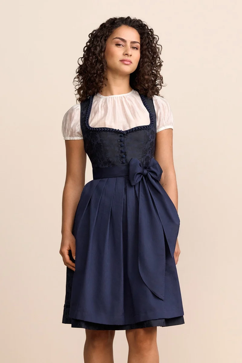 Kruger Olesya Midi Dirndl, Blue — 60cm 2pc Set
