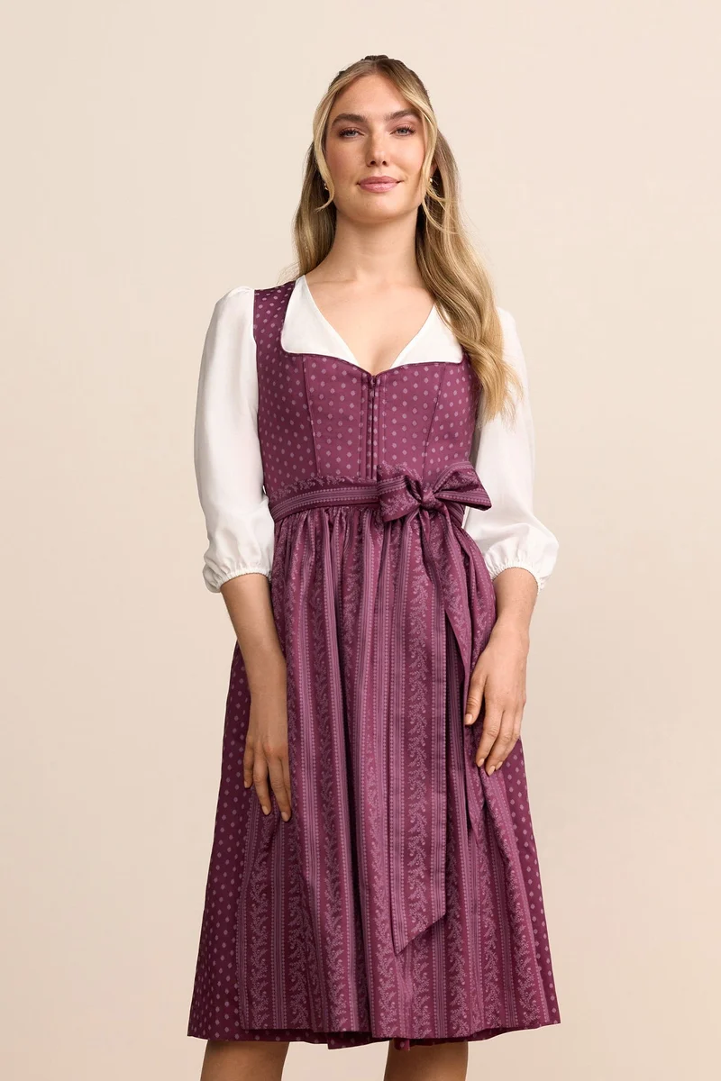 Kruger Lilah Long Dirndl, Red — 70cm 2pc Set