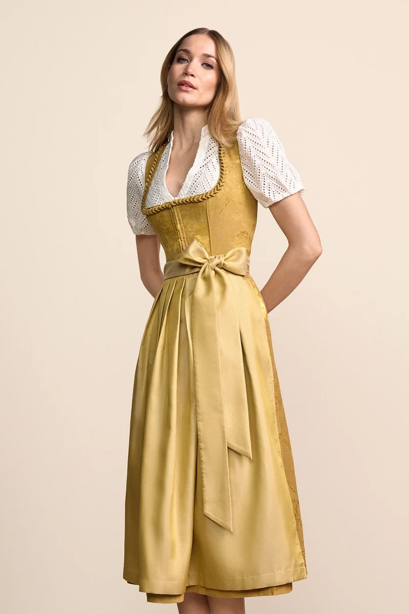Kruger Calyssia Maxi Dirndl, Brown — 80cm 2pc Set