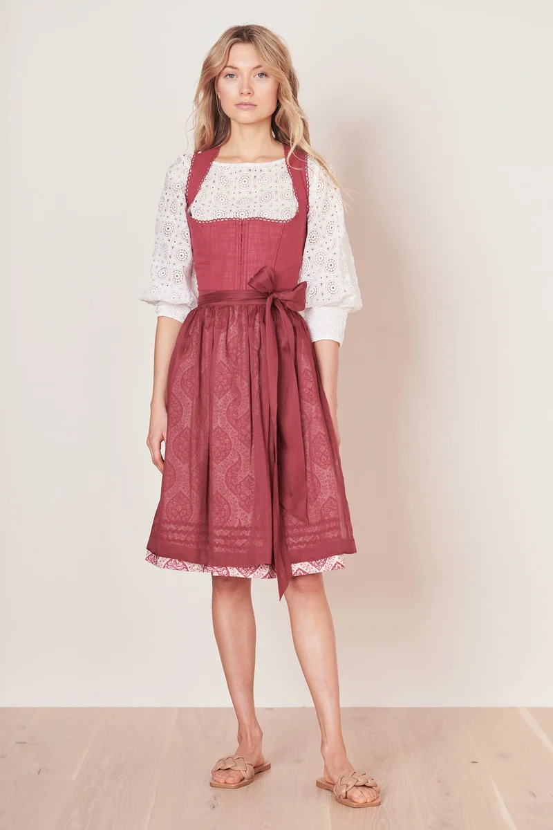 Julia Trentini Helma Midi Dirndl, Red — 60cm