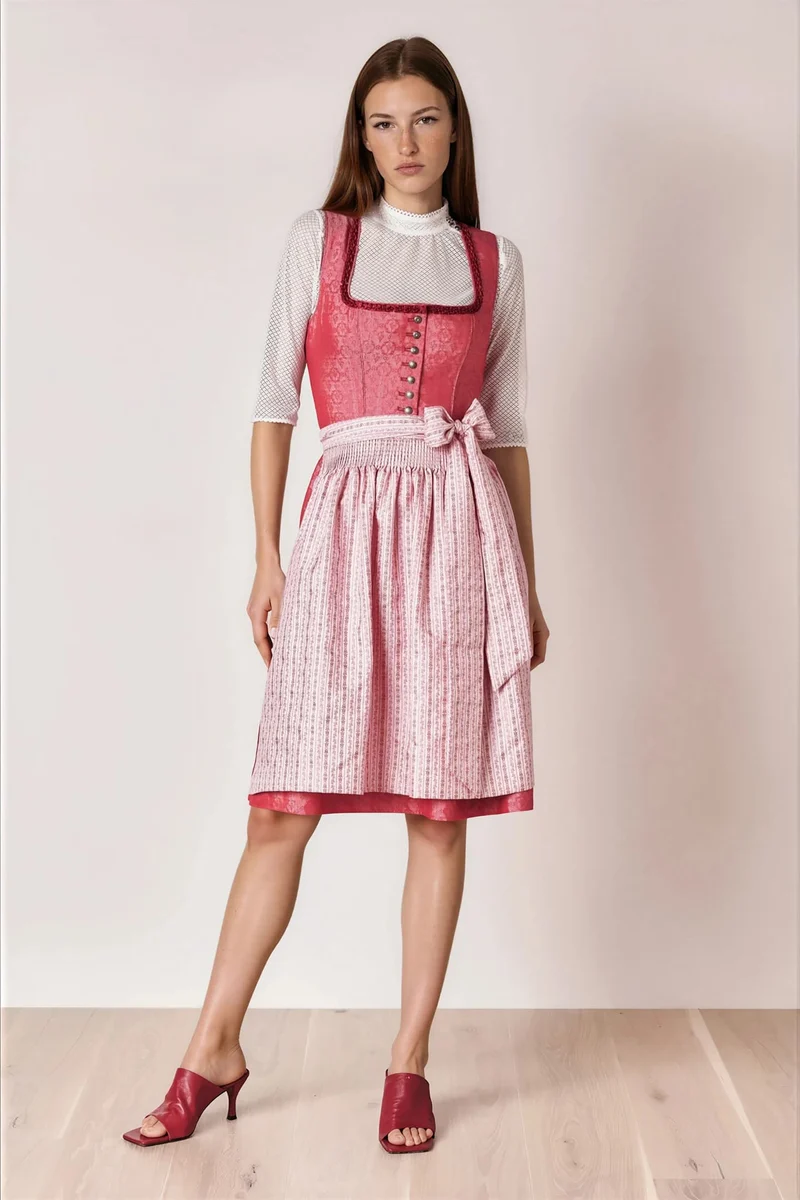 Julia Trentini Aloisa Midi Dirndl, Red — 60cm