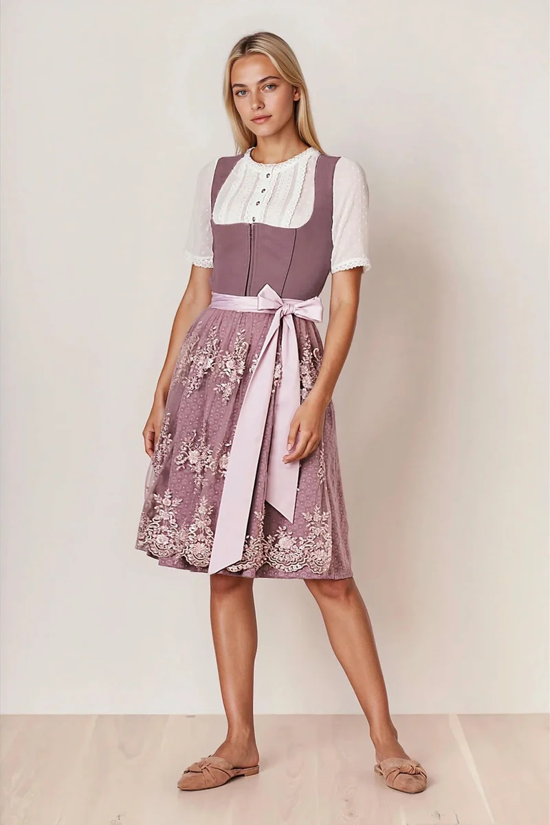 Julia Trentini Laura Midi Dirndl, Purple — 60cm