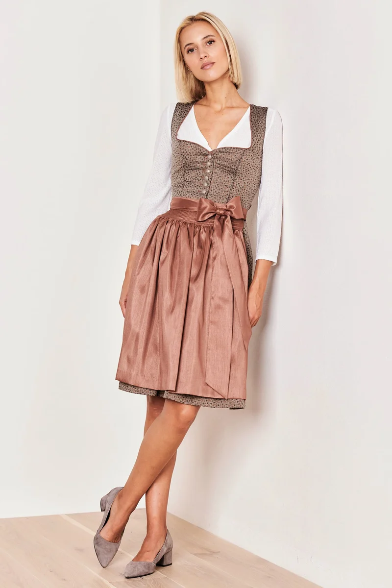 Julia Trentini Annette Midi Dirndl, Brown — 60cm
