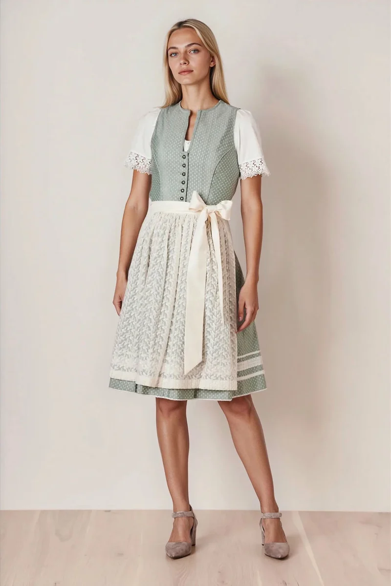 Julia Trentini Emilia Midi Dirndl, Green — 60cm