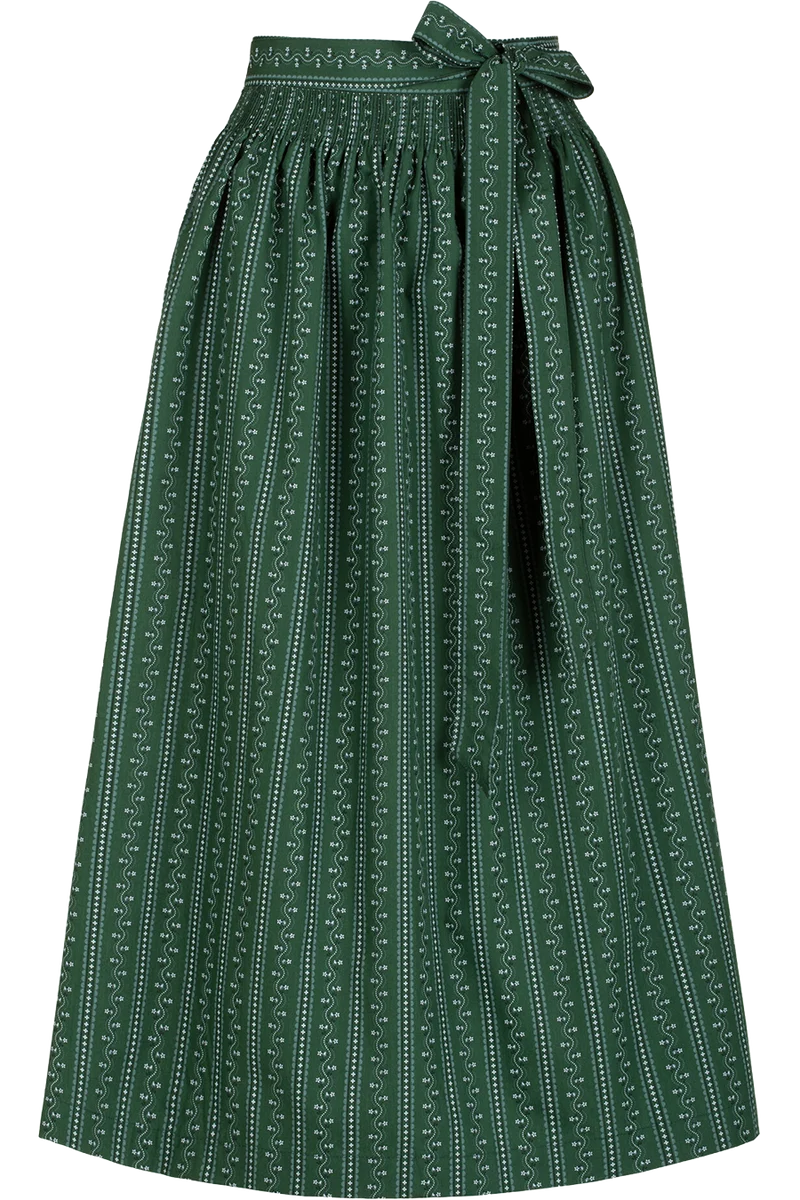 Lange Dirndlschürze 95cm aus Baumwolle - dunkelgrün