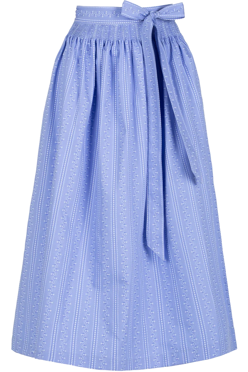 Dirndlschürze Midi 70cm aus Baumwolle - hellblau