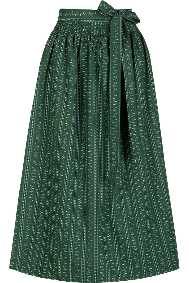 Dirndlschürze Midi 70cm aus Baumwolle - dunkelgrün