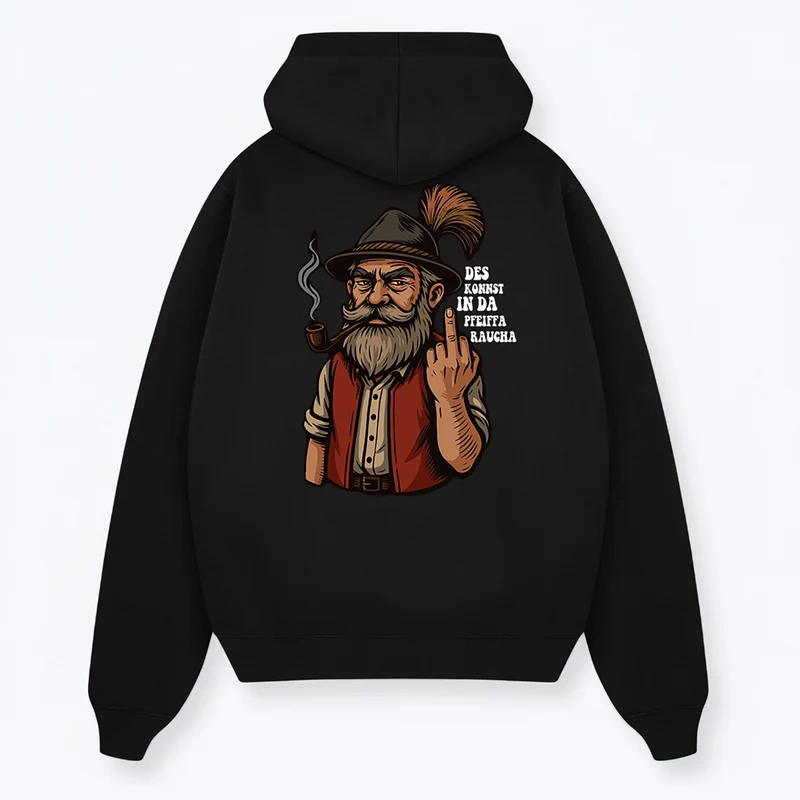 GRANTLER HOODIE - BACK PRINT/STICK SCHWARZ