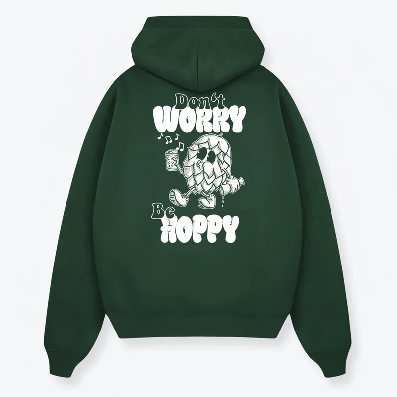 Backprint Hoodie BE HOPPY grün