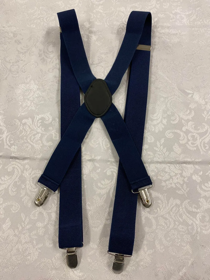 Dunkelblaue Vintage Hosenträger X-Form