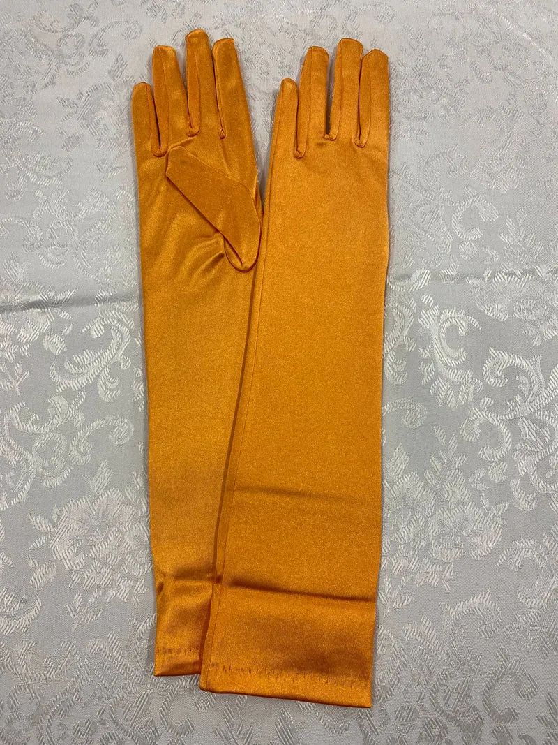 Orange Charleston Handschuhe 20er Jahre One Size