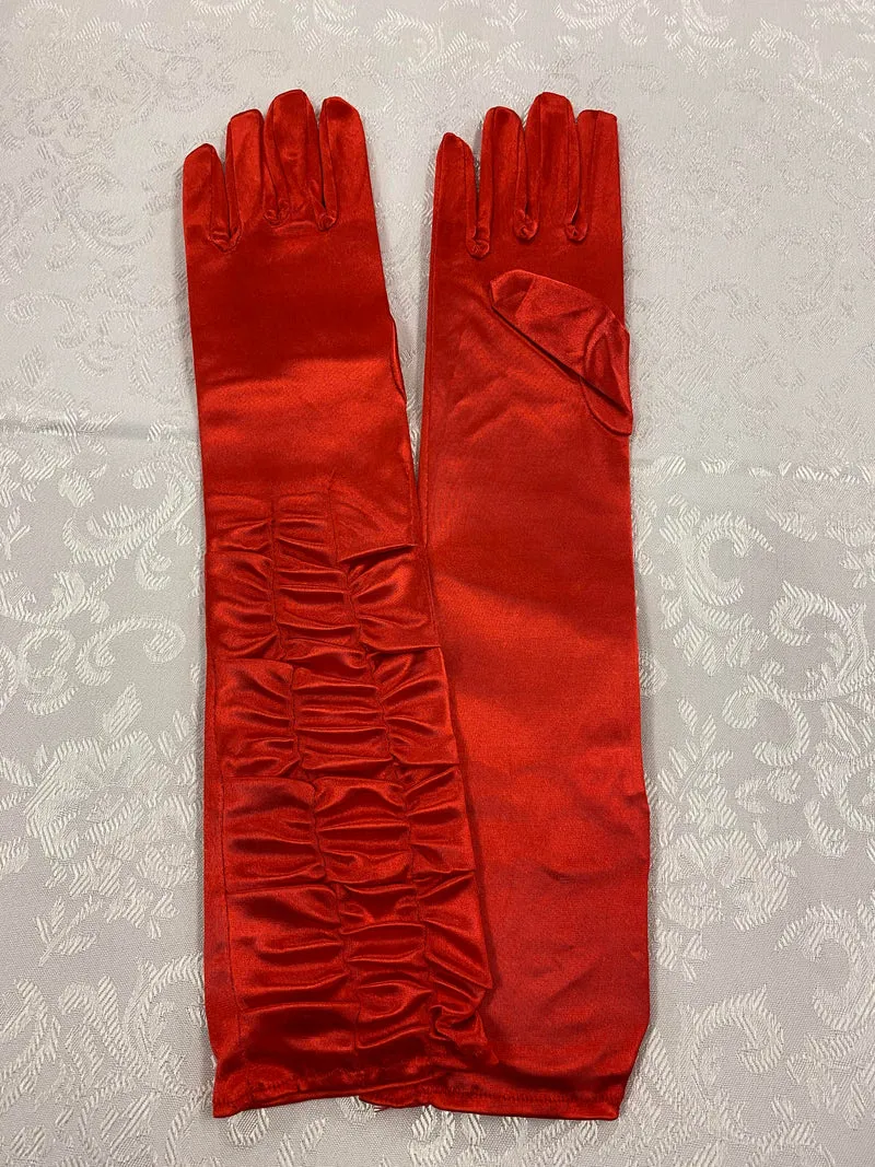 Rote Charleston Handschuhe 20er Jahre One Size