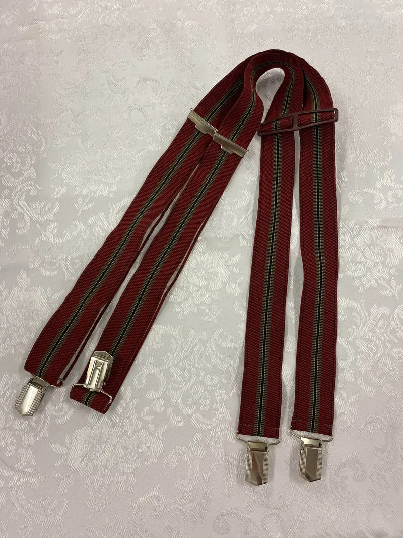 Vintage Hosenträger rot gestreift H-Form
