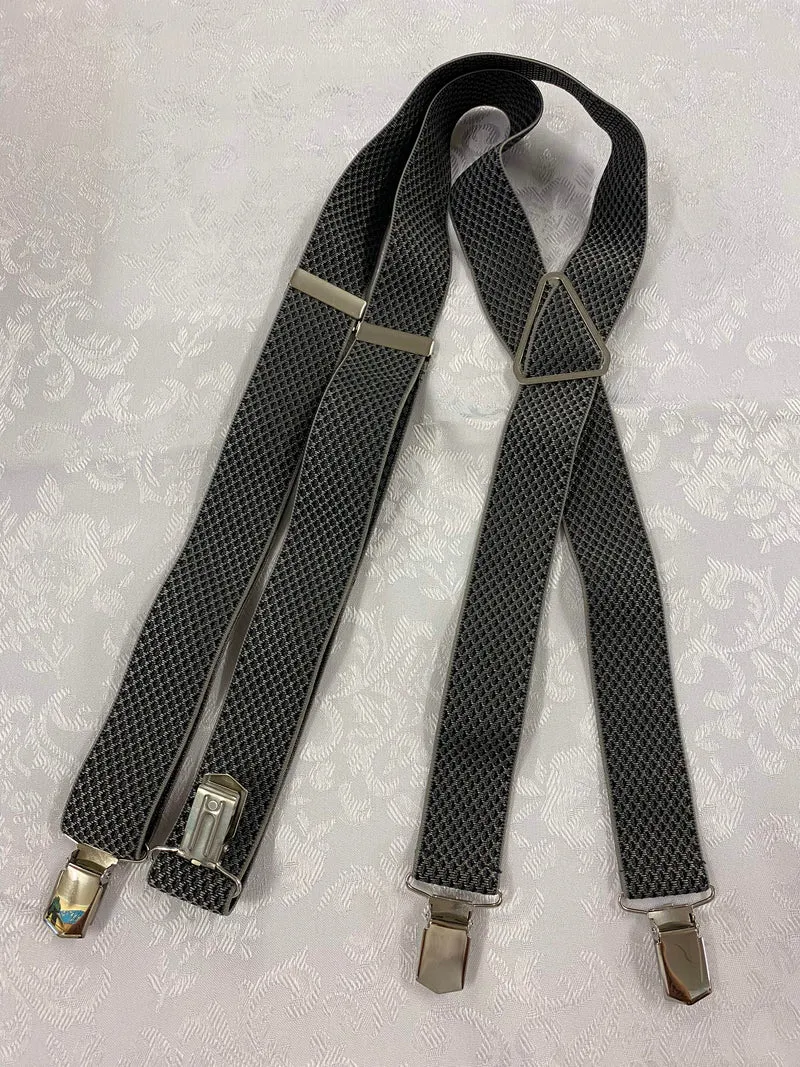 Vintage Hosenträger anthrazit X-Form