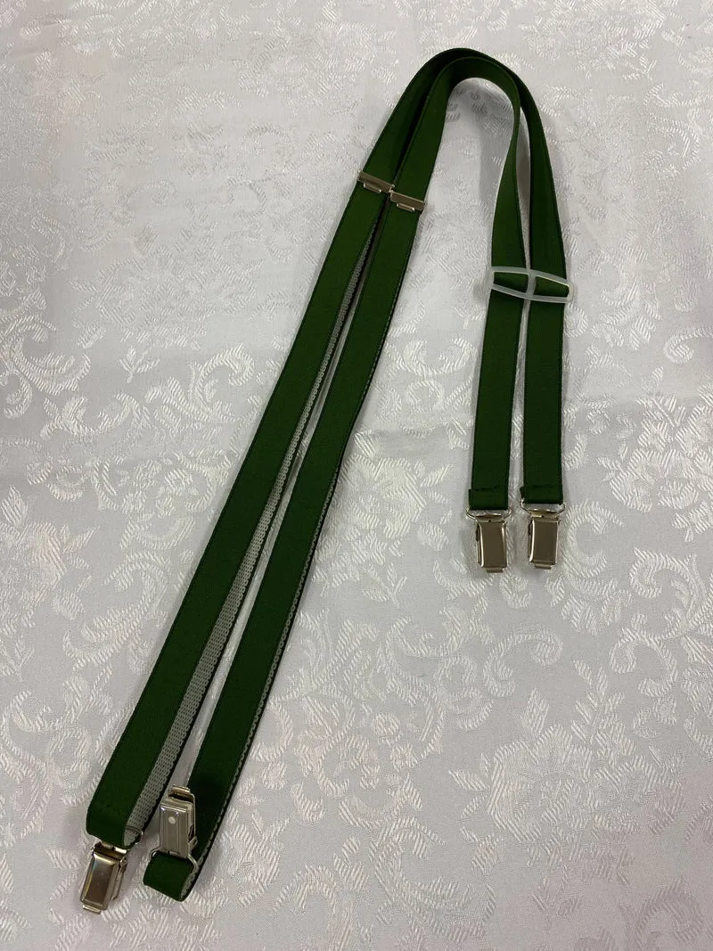 Vintage Hosenträger dunkelgrün H-Form