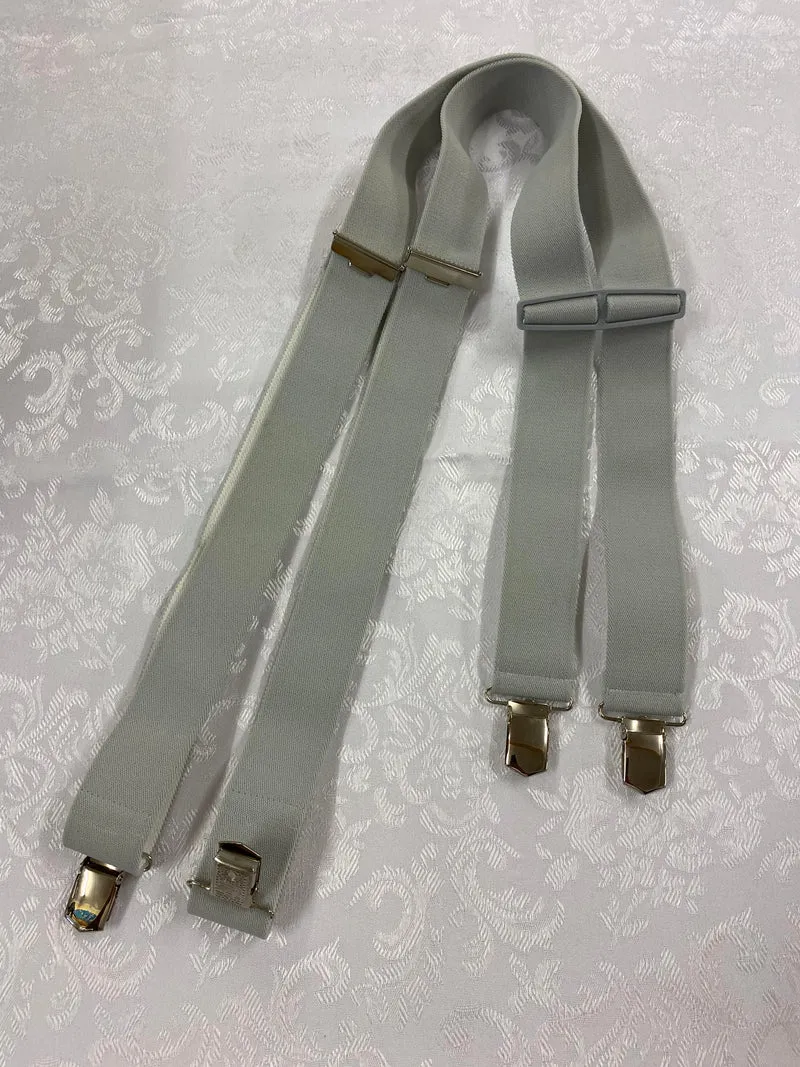 Vintage Hosenträger hellgrau H-Form