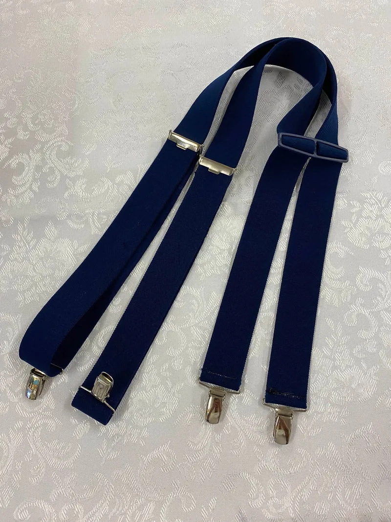 Vintage Hosenträger dunkelblau H-Form