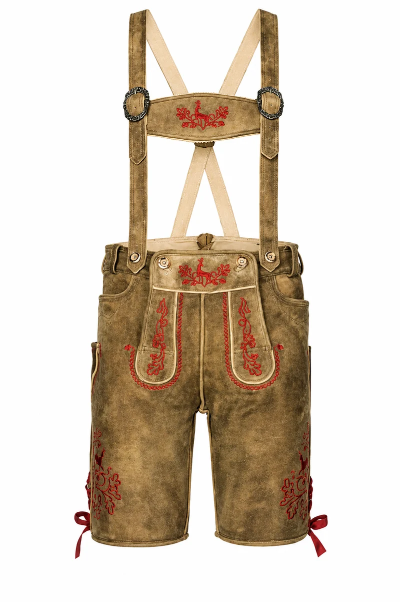 Lederhose Hirsch Royal Rot