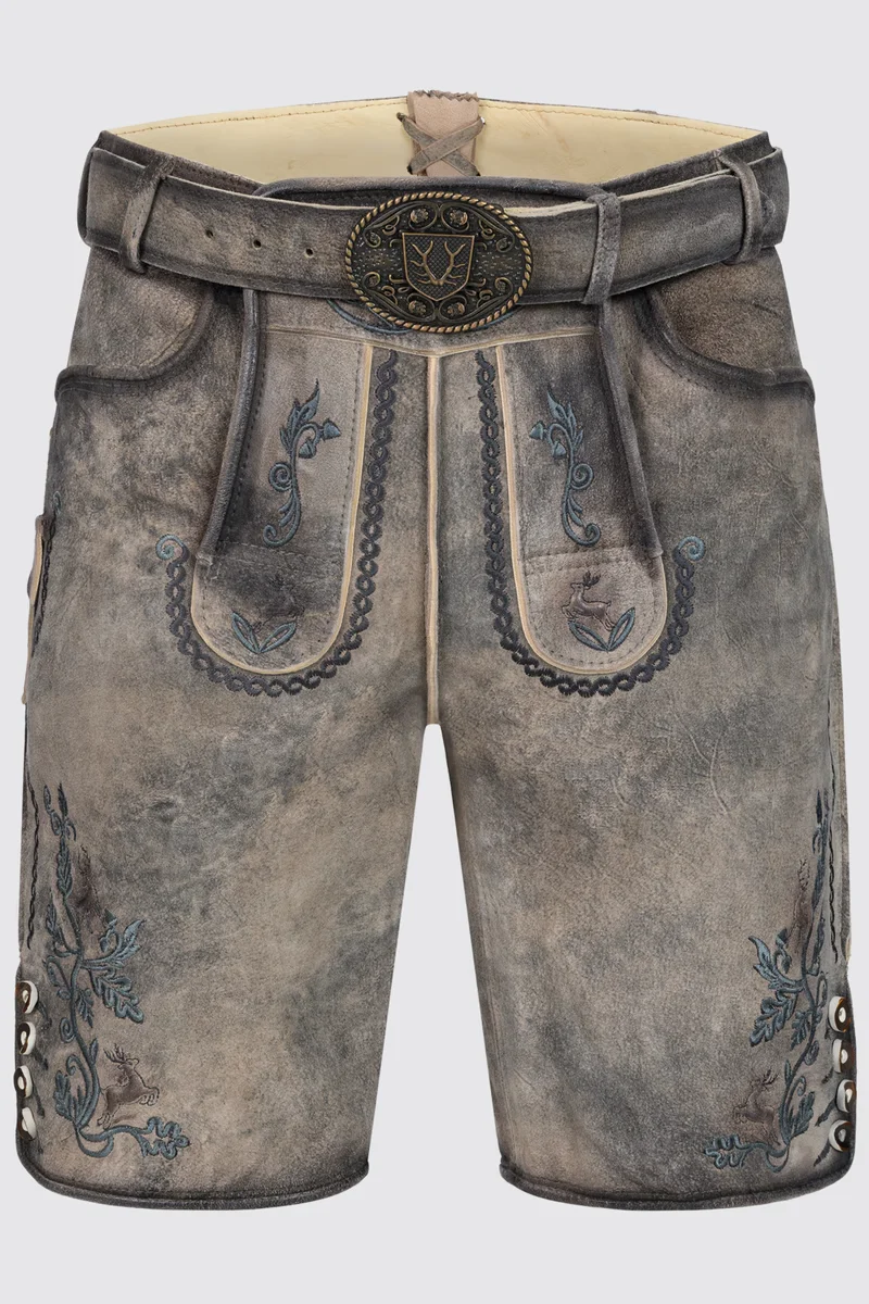 Kruger Men's Lederhosen "Kaelion" gray